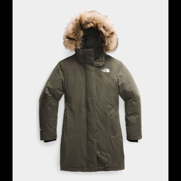 The North Face Jackets & Blazers - North Face Arctic Parka XS Taupe Green Faux Fur Trim Hood Dry Vent 550 Down